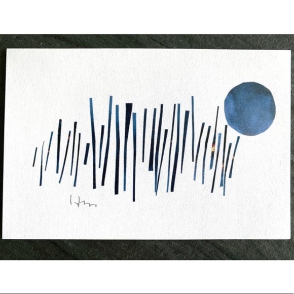 🦄 “Blue Moon” 4x6 original art print and blank greeting card - Picture 4 of 6